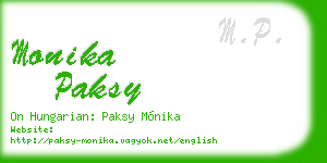 monika paksy business card